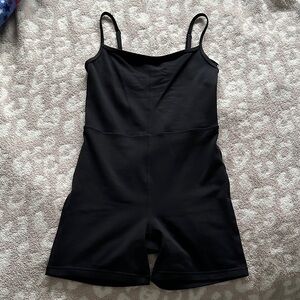 Black Sleeveless Bodysuit Romper with Adjustable Straps